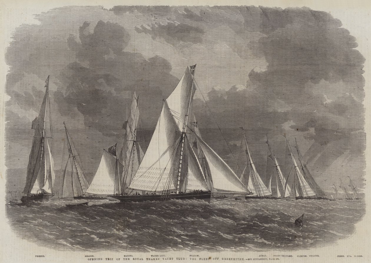 Opening Trip of the Royal Thames Yacht Club, the Fleet off Greenhithe by Edwin Weedon