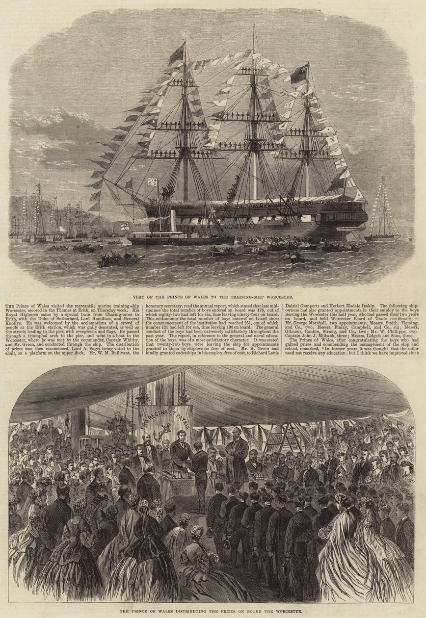 Visit of the Prince and Princess of Wales to the Training-Ship Worcester by Edwin Weedon