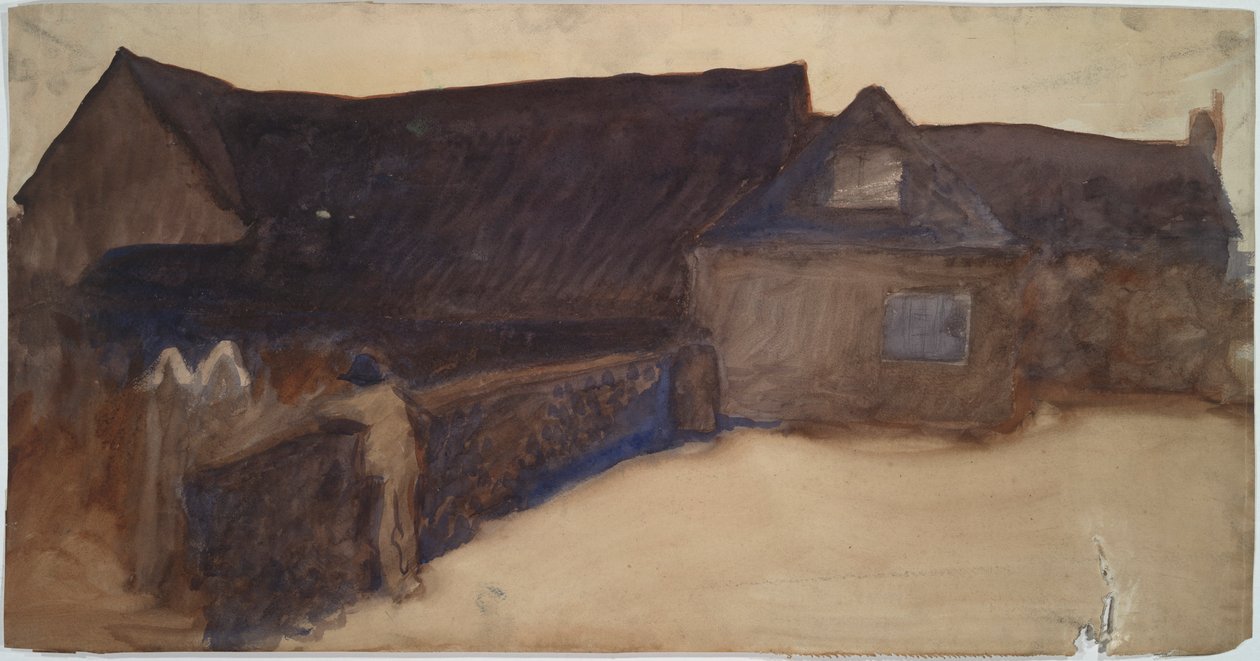 A Farmyard by Edwin Austin Abbey