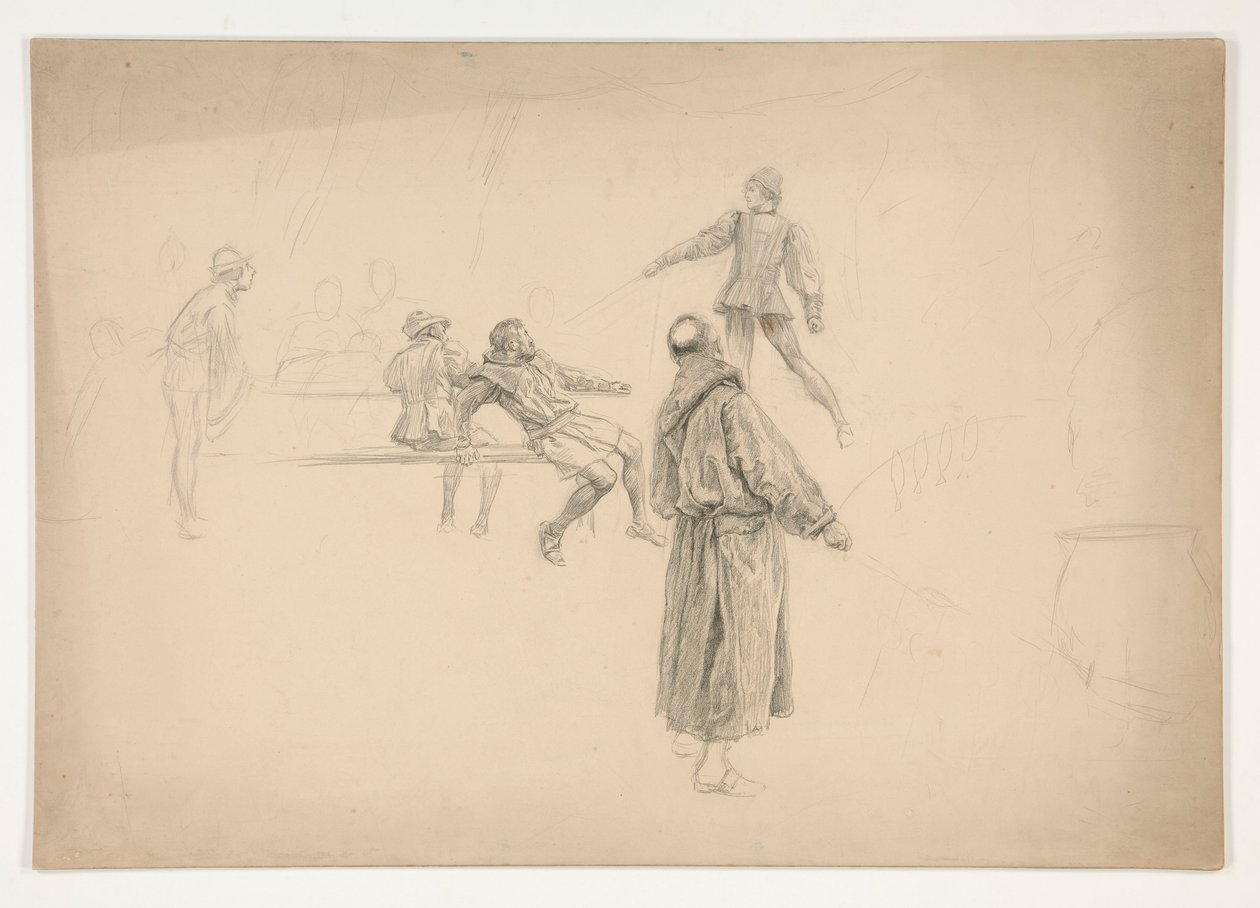 Figure Drawing by Edwin Austin Abbey