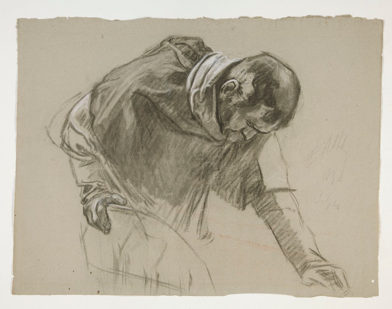 Figure study for King Arthur by Edwin Austin Abbey