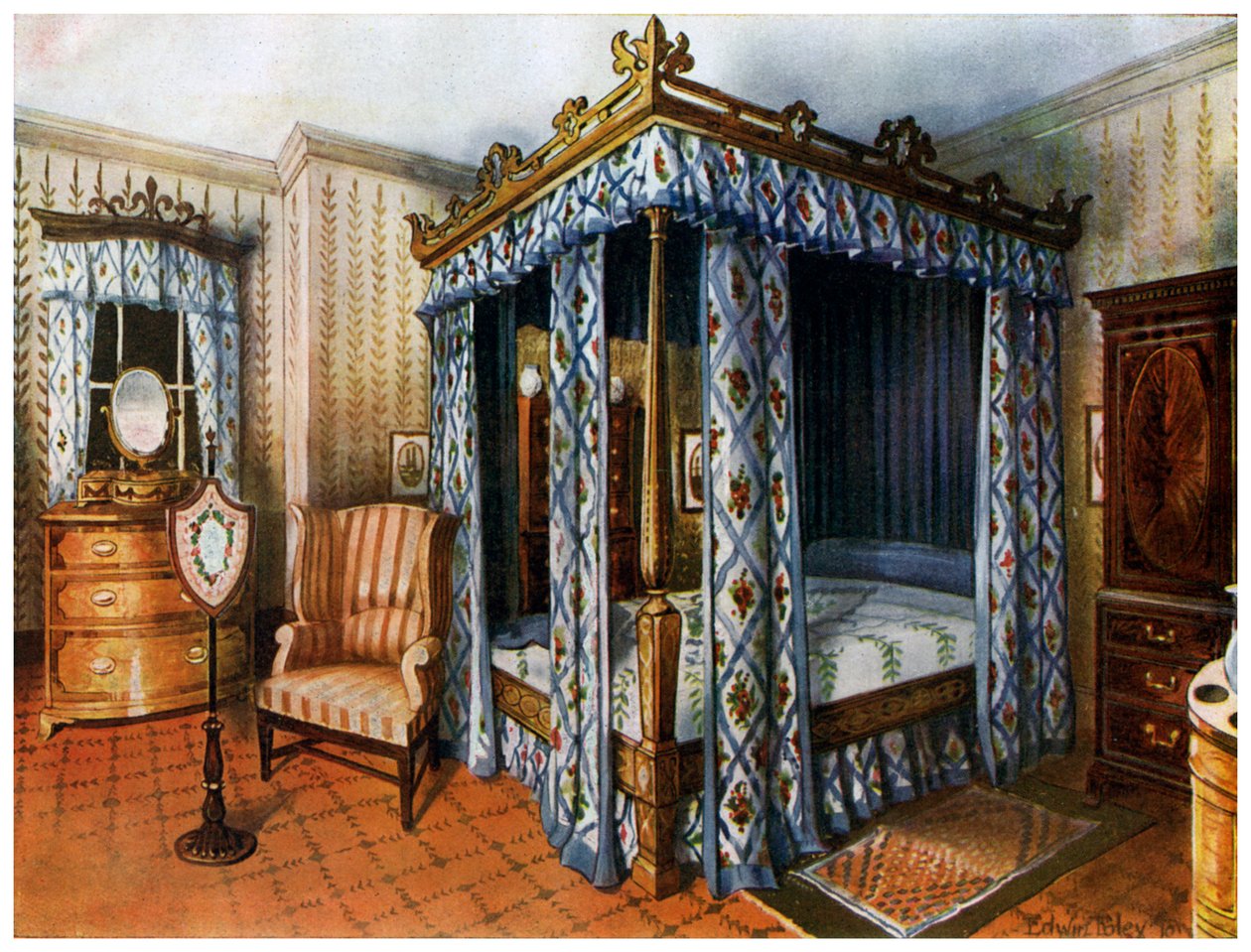 A Hepplewhite Bedroom by Edwin Foley
