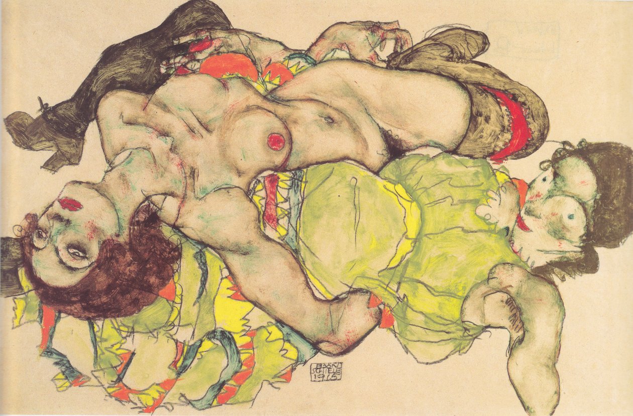 Female Lovers by Egon Schiele