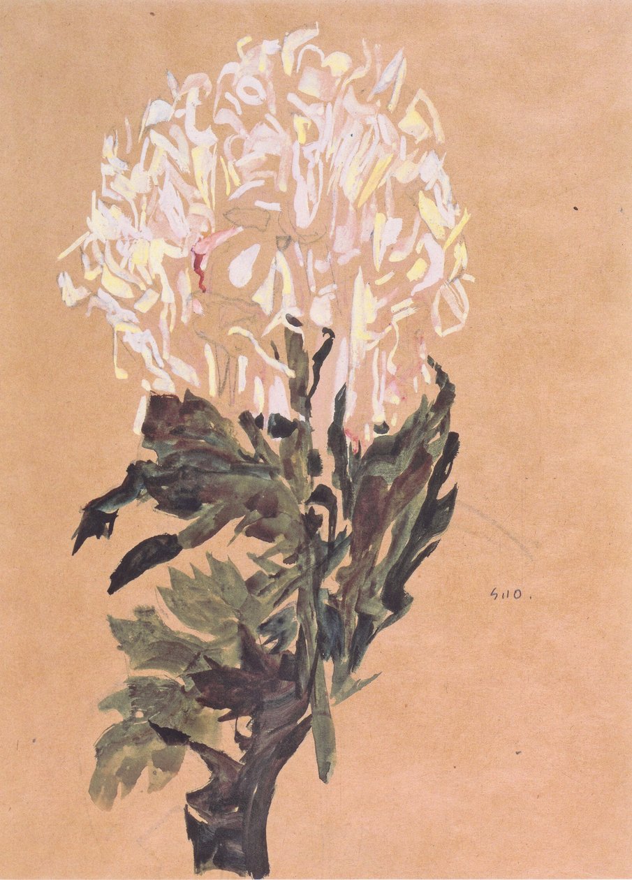 White Chrysanthemum by Egon Schiele