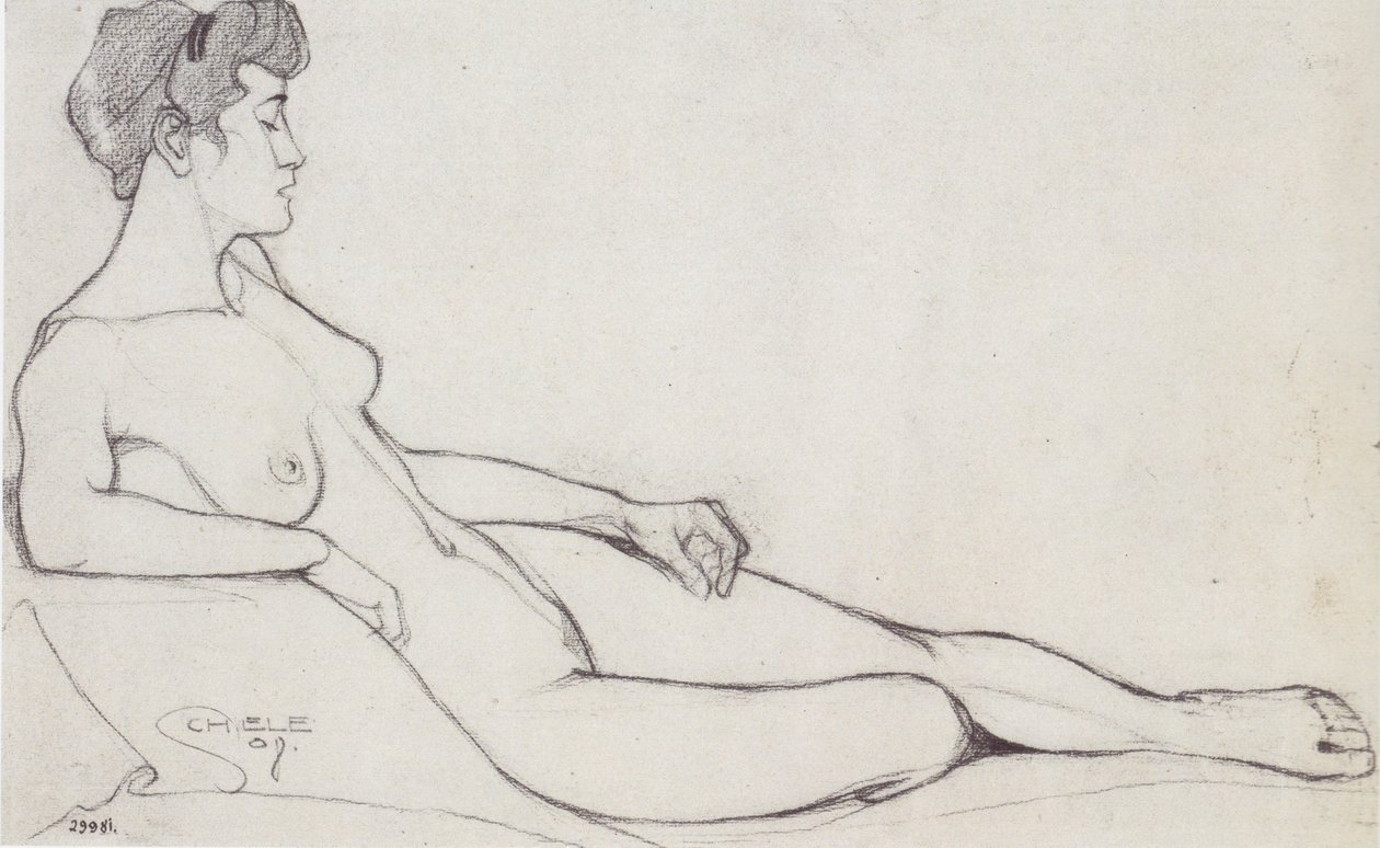 Reclining Female Nude by Egon Schiele