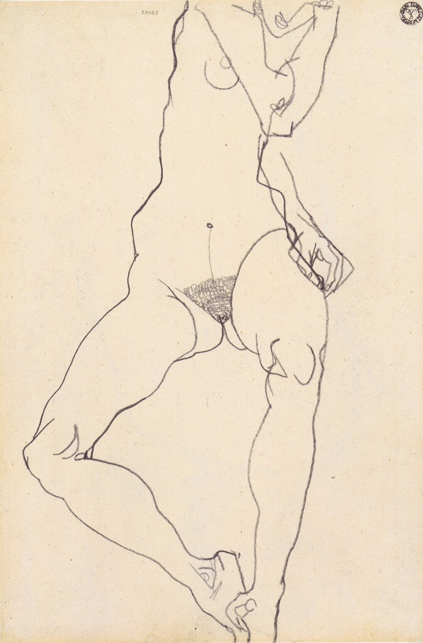 Seated Female Nude by Egon Schiele