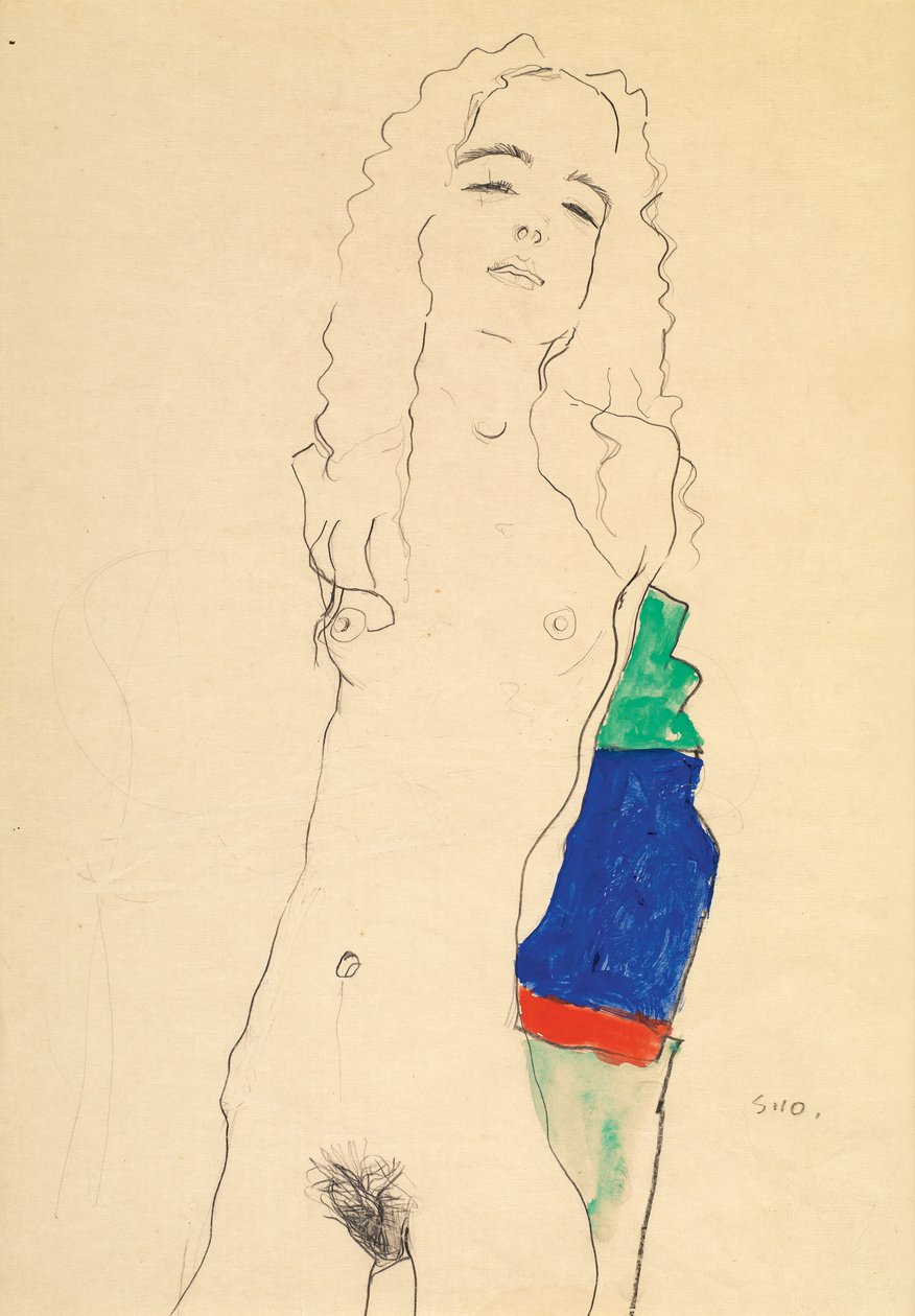 Standing Female Nude by Egon Schiele