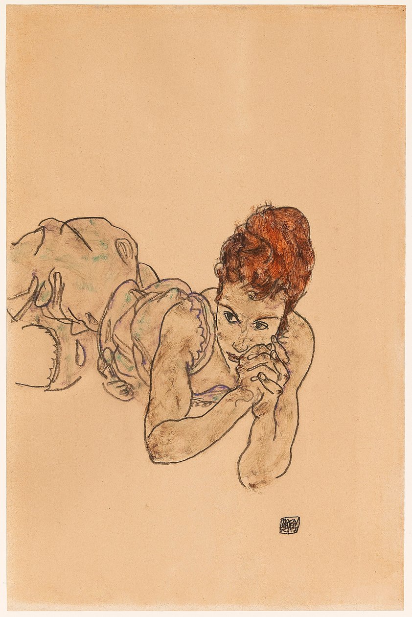 Lying Woman by Egon Schiele