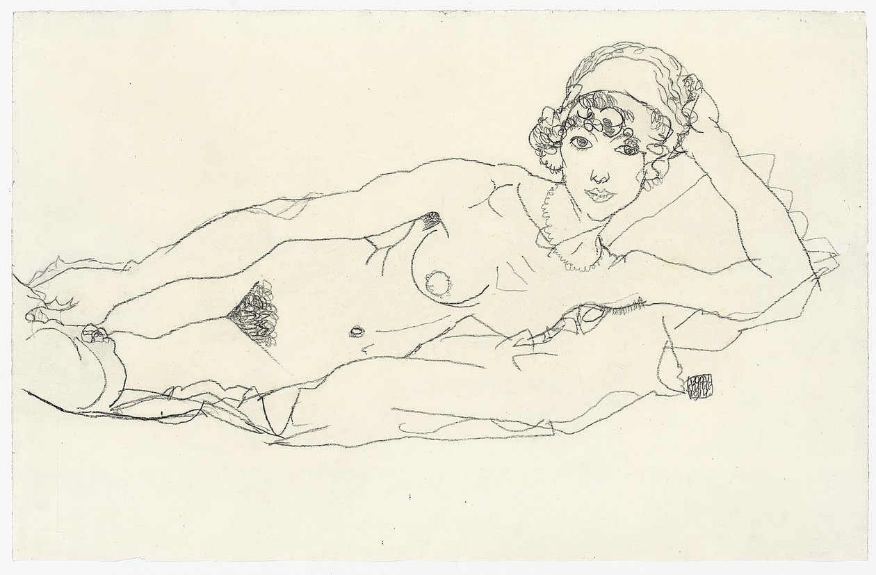 Reclining Nude by Egon Schiele