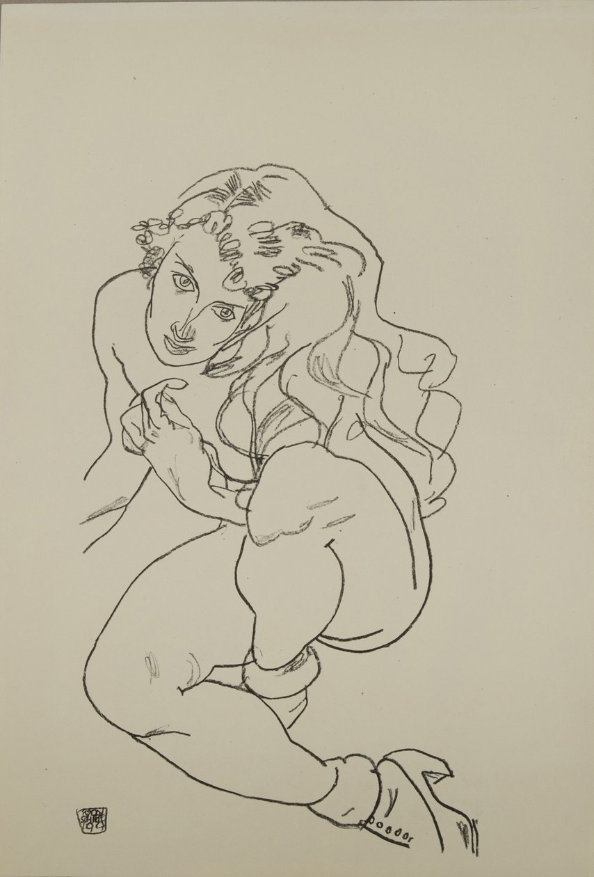 Seated Nude, 1917 by Egon Schiele