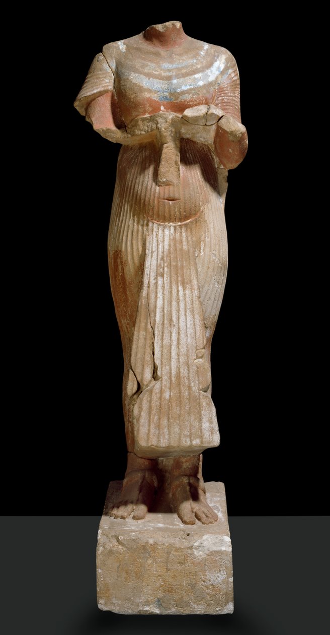 Statue of Akhenaten, front view by Egyptian 18th Dynasty