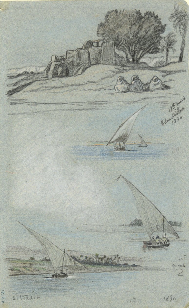 Sheet of Studies by Elihu Vedder