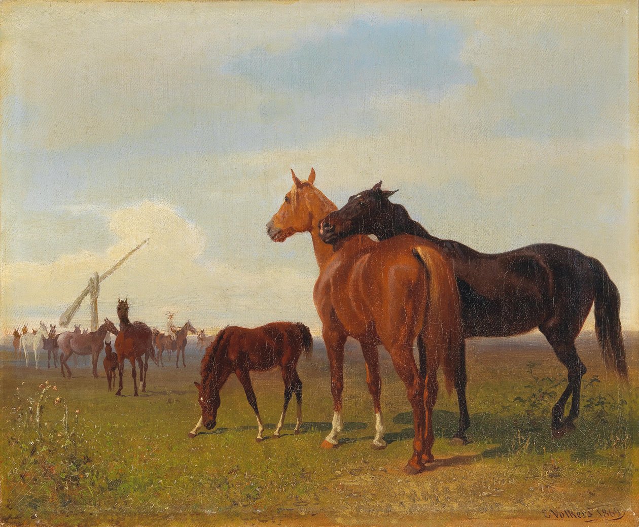 Horses on the Puszta by Emil Volkers