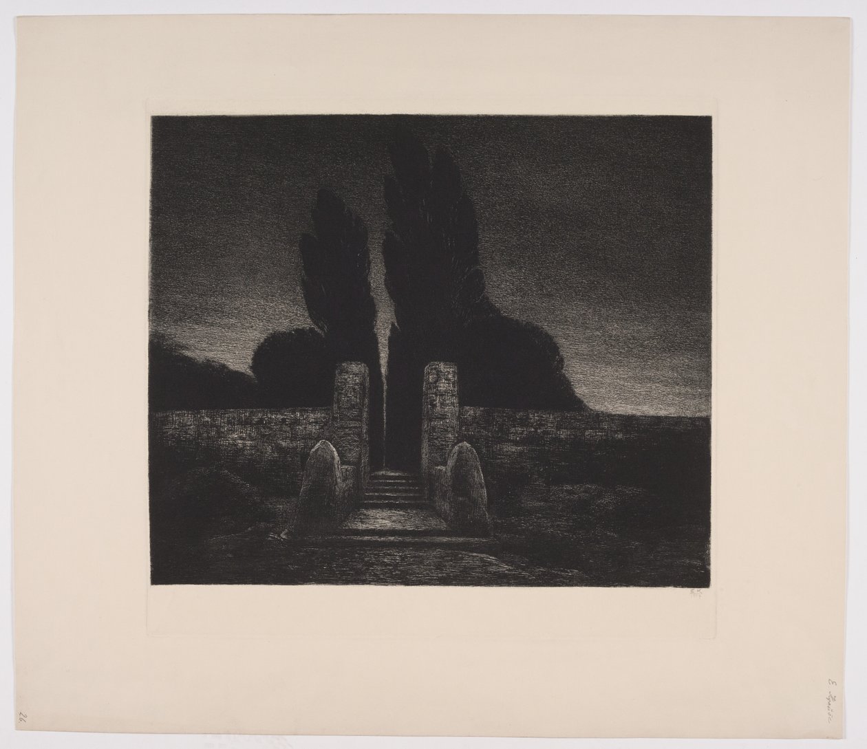 A Cemetery. Evening by Emil Krause
