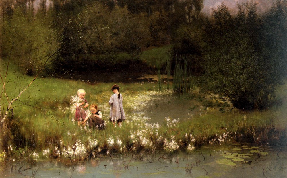 Picking Blossoms by Emile Claus