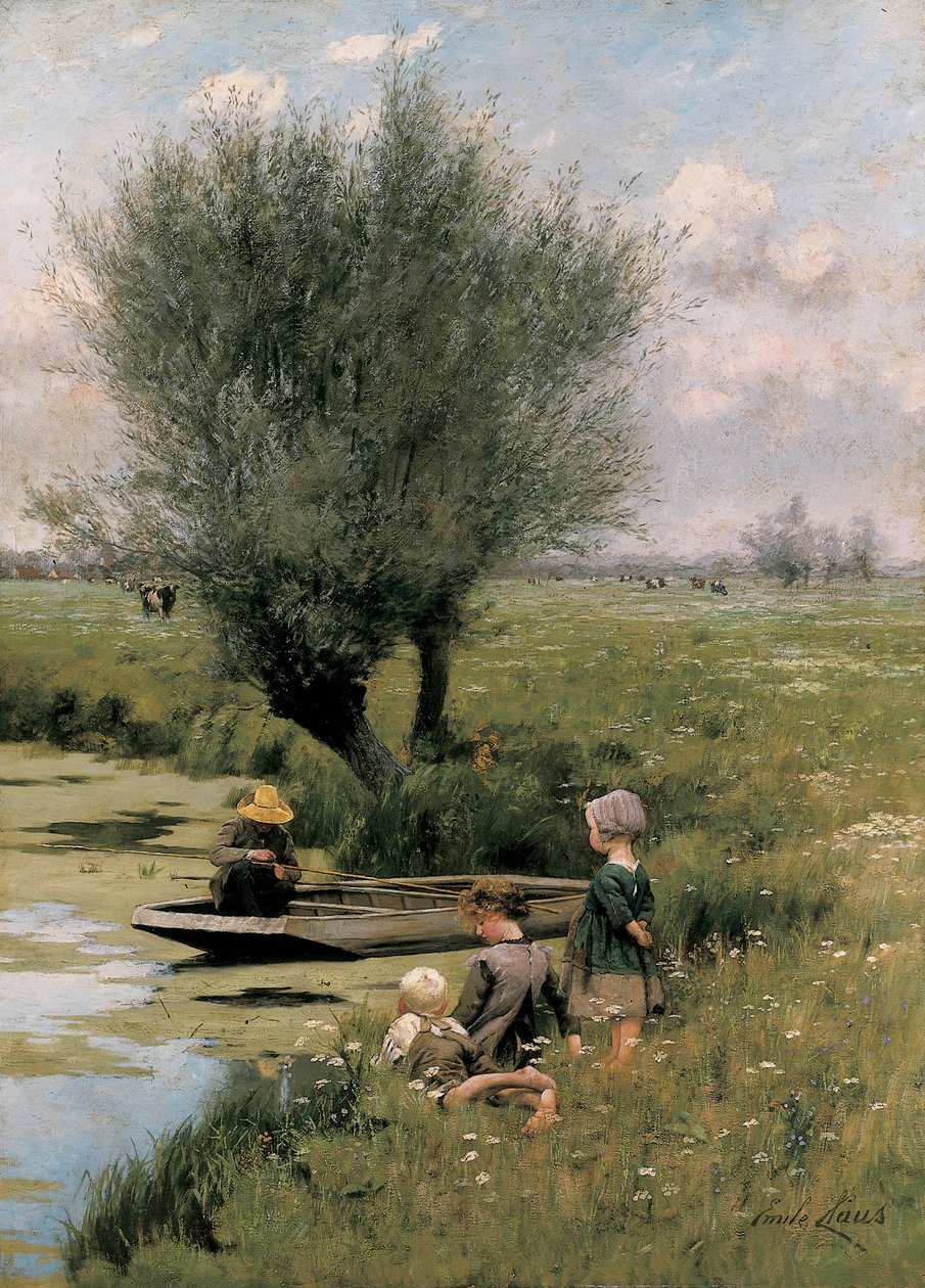 By the Riverside by Emile Claus