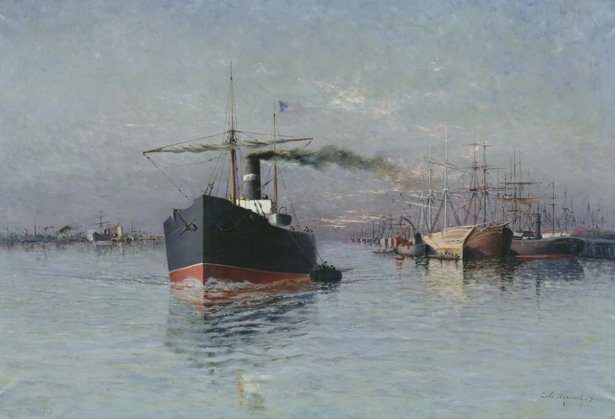 The Great Dock of Dunkirk, 1890 by Emile Maillard