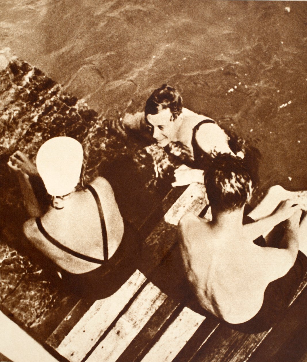 King Edward VIII with Friends on a Raft, Riviera, 1933 by English Photographer