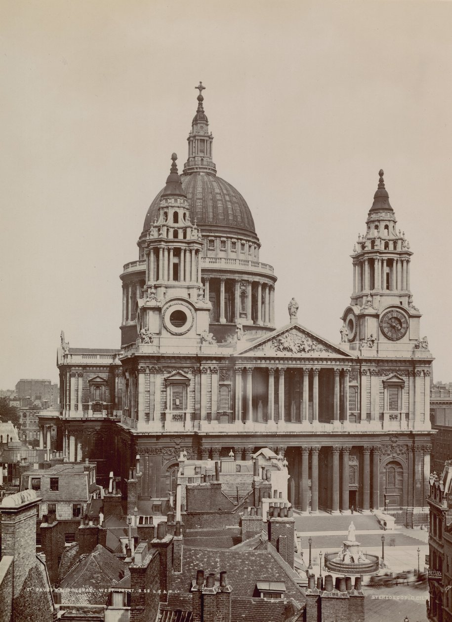 Postcard of the West Front of St Paul