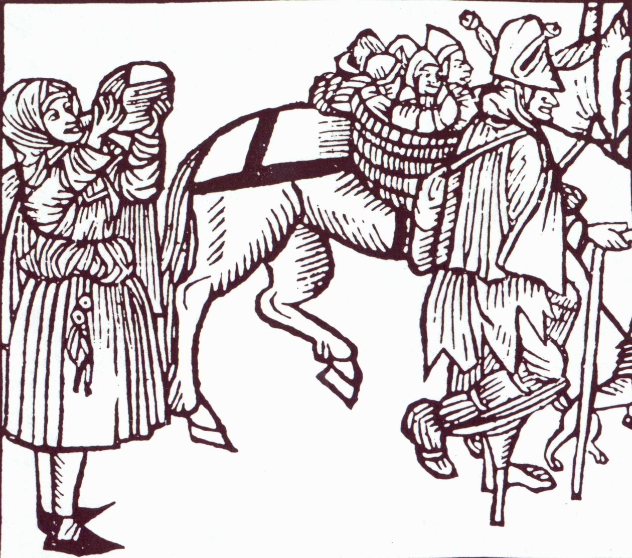 A Beggar Family by English School