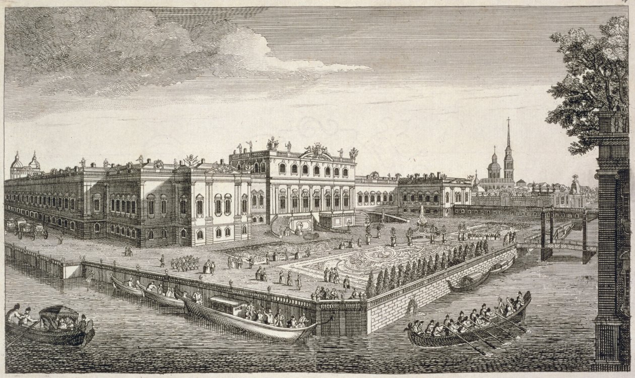 A North West View of the Summer Palace of Her Imperial Majesty at St. Petersburg by English School