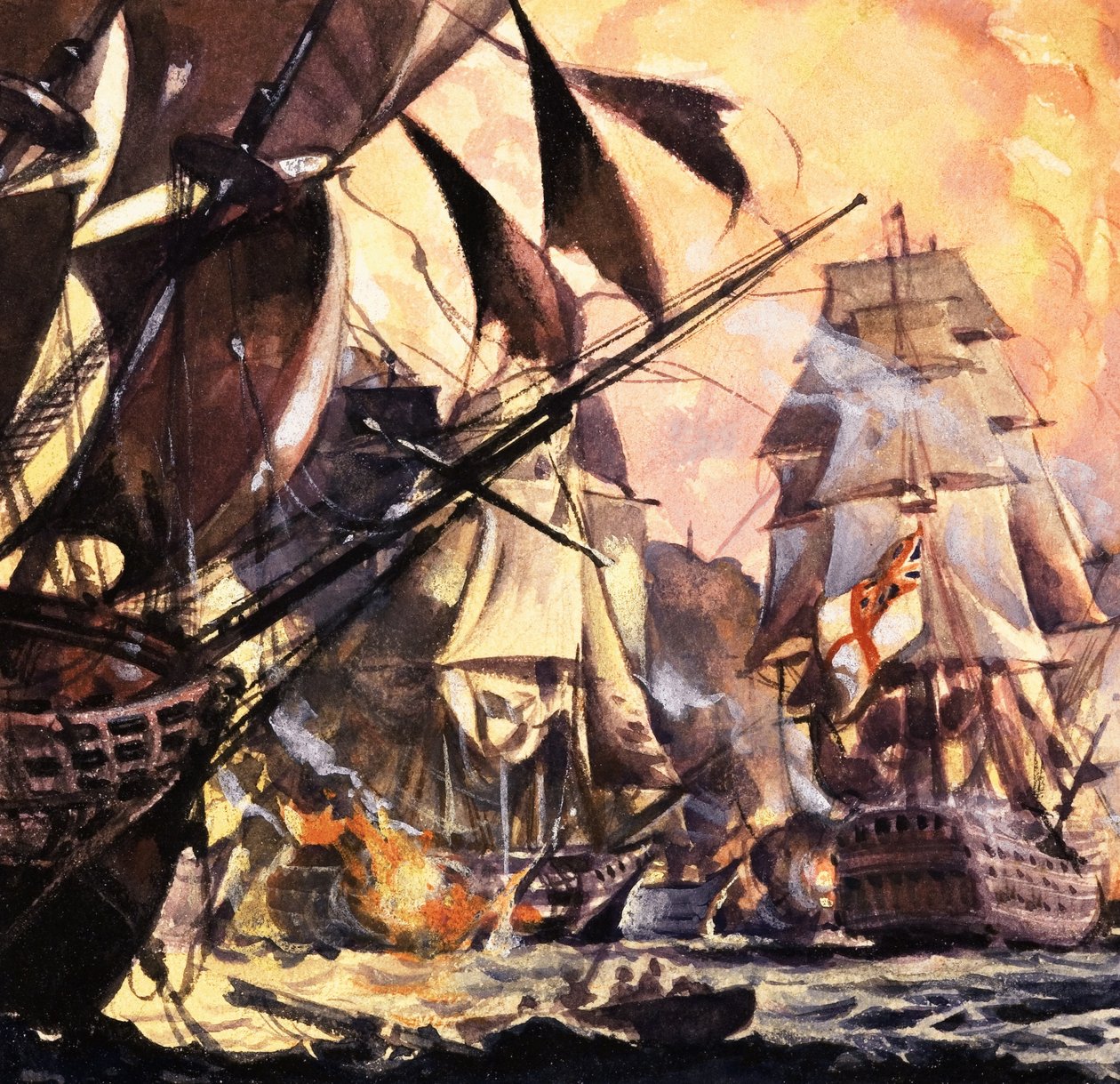 Battle of Trafalgar by English School