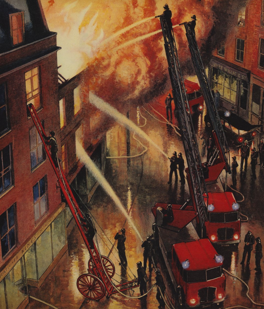 Fire Brigade in action, England, 1960s by English School