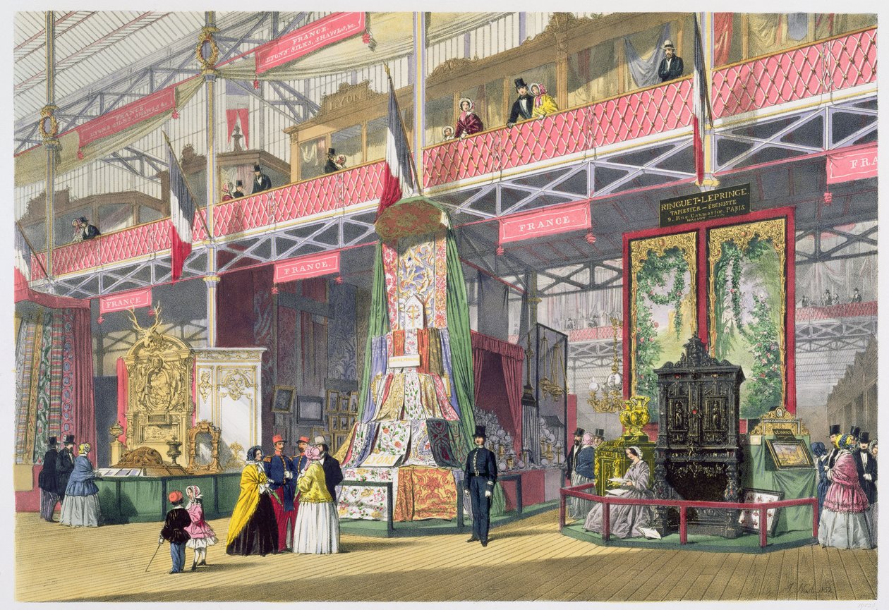 Great Exhibition, 1851: France No.1, Display of Fabrics and Furniture, from Dickinson