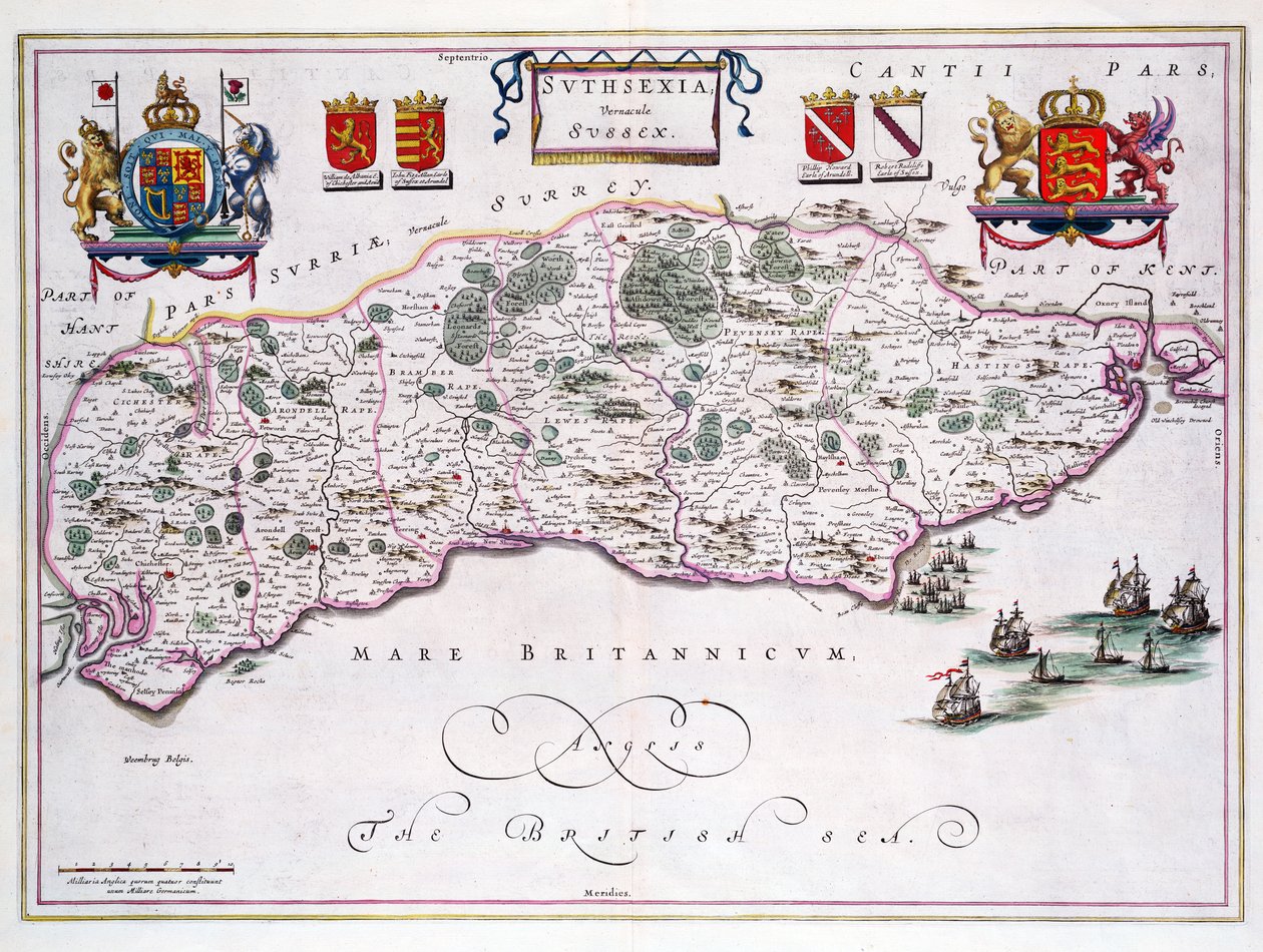 Map of Sussex by English School
