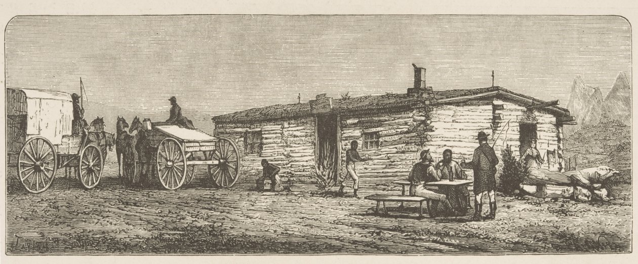 Old Post Station on the Prairie, near Denver, c.1870, from 