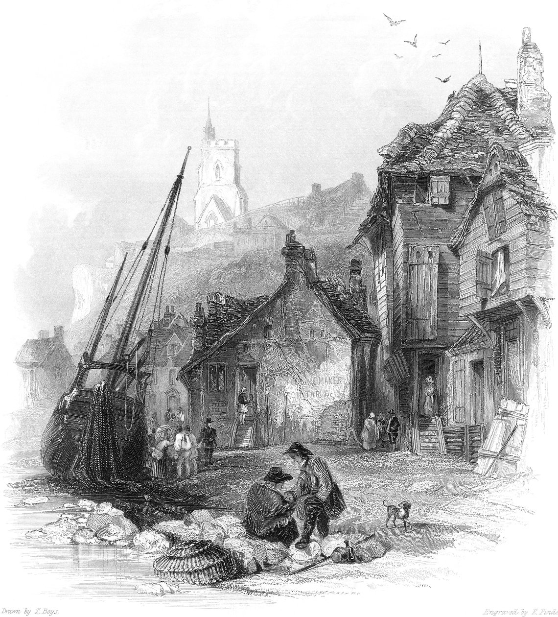 View of Folkestone by English School