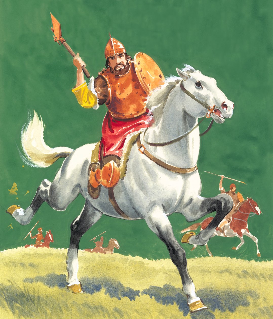 Warrior on horseback by English School