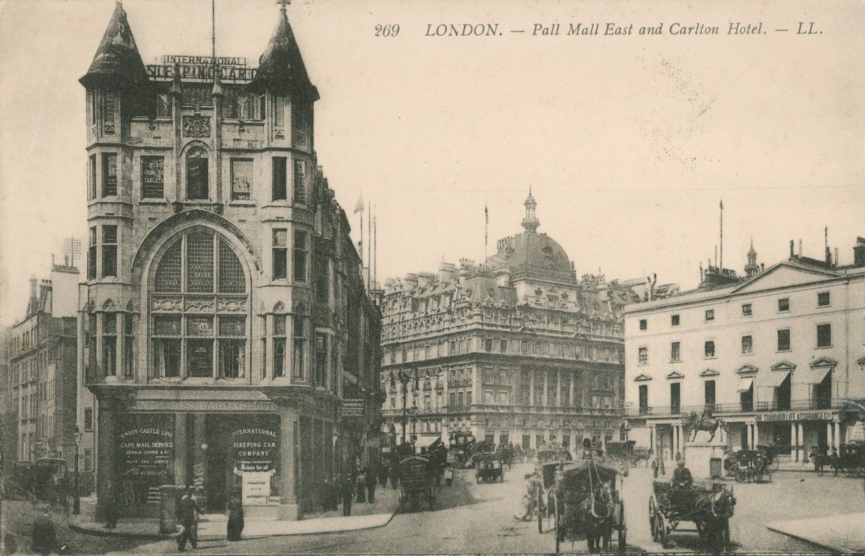 Pall Mall East and Carlton Hotel by English Photographer