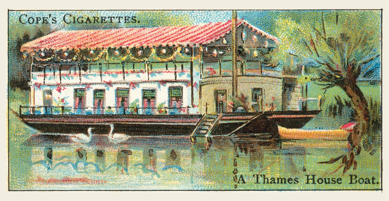 A Thames House Boat by English School