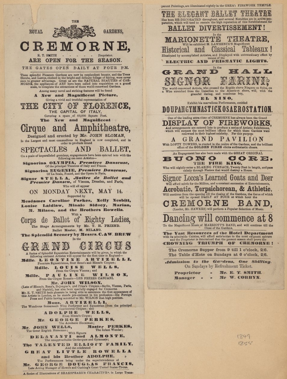 Advert for Cremorne Gardens, London by English School