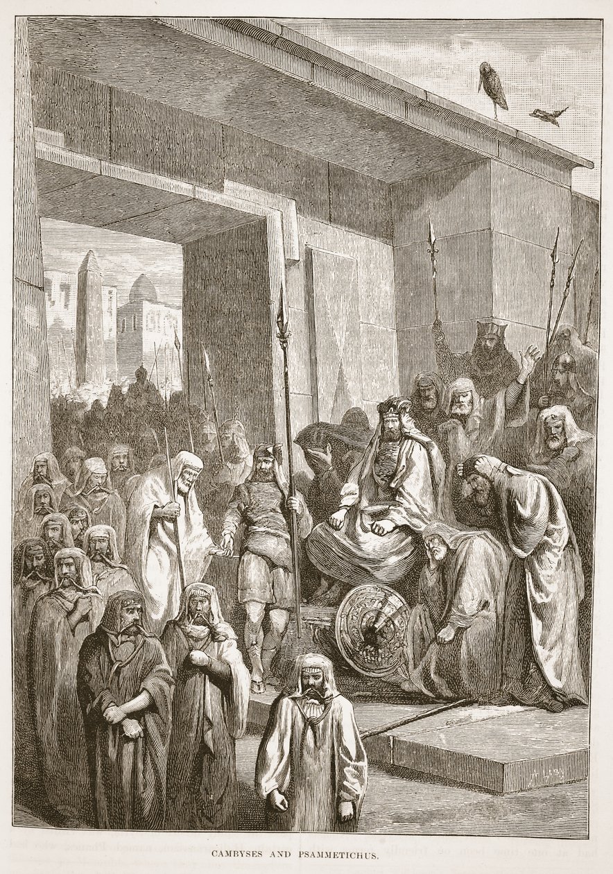 Cambyses and Psammetichus by English School