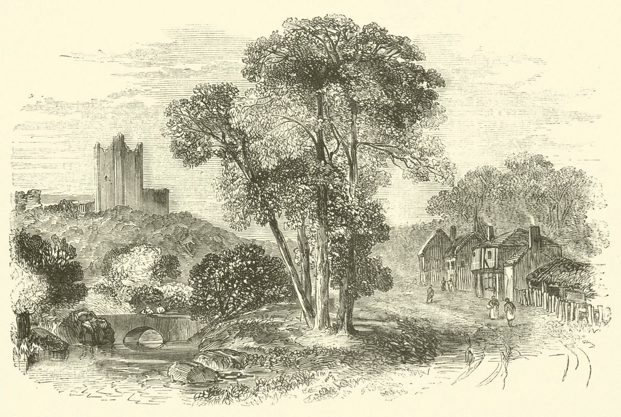 Conisborough (or Conisbourgh) Castle by English School