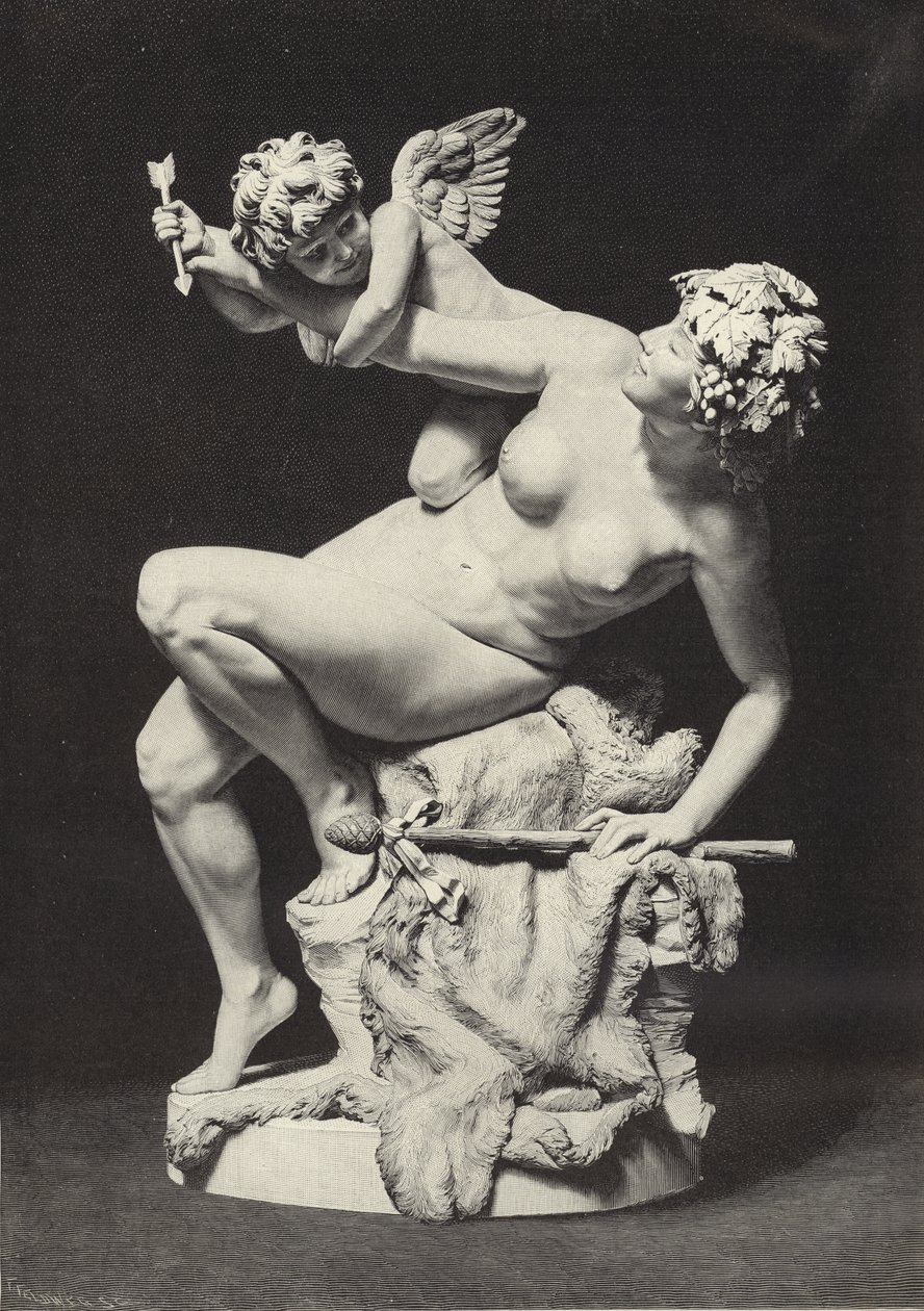 Cupid and Bacchante by English School