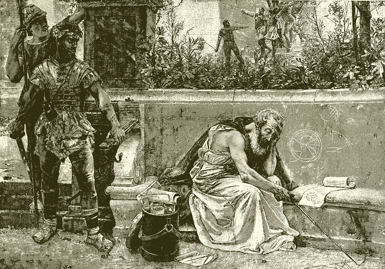 Death of Archimedes by English School