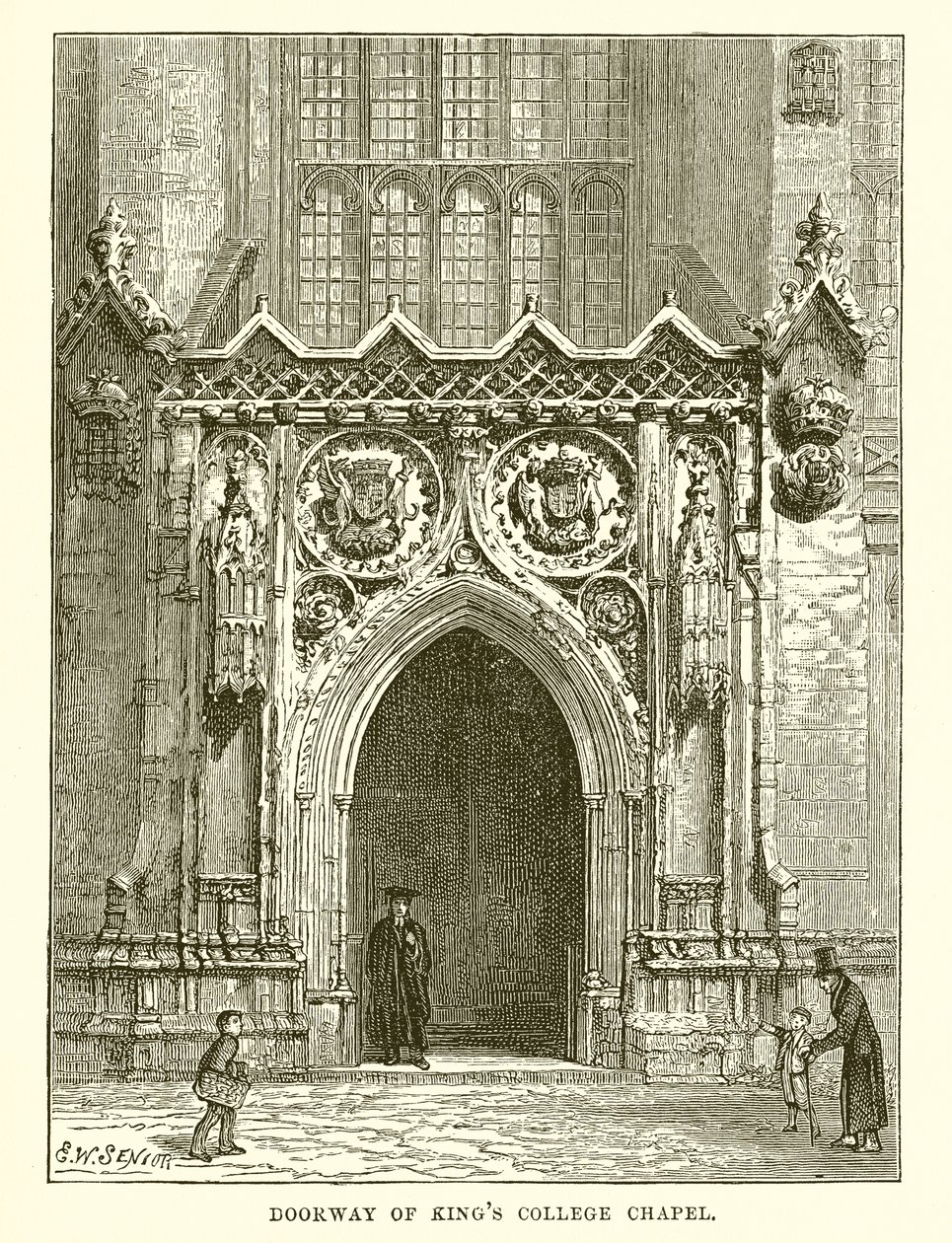 Doorway of Kings College Chapel by English School