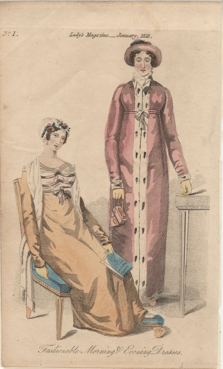 Fashionable Morning and Evening Dress by English School