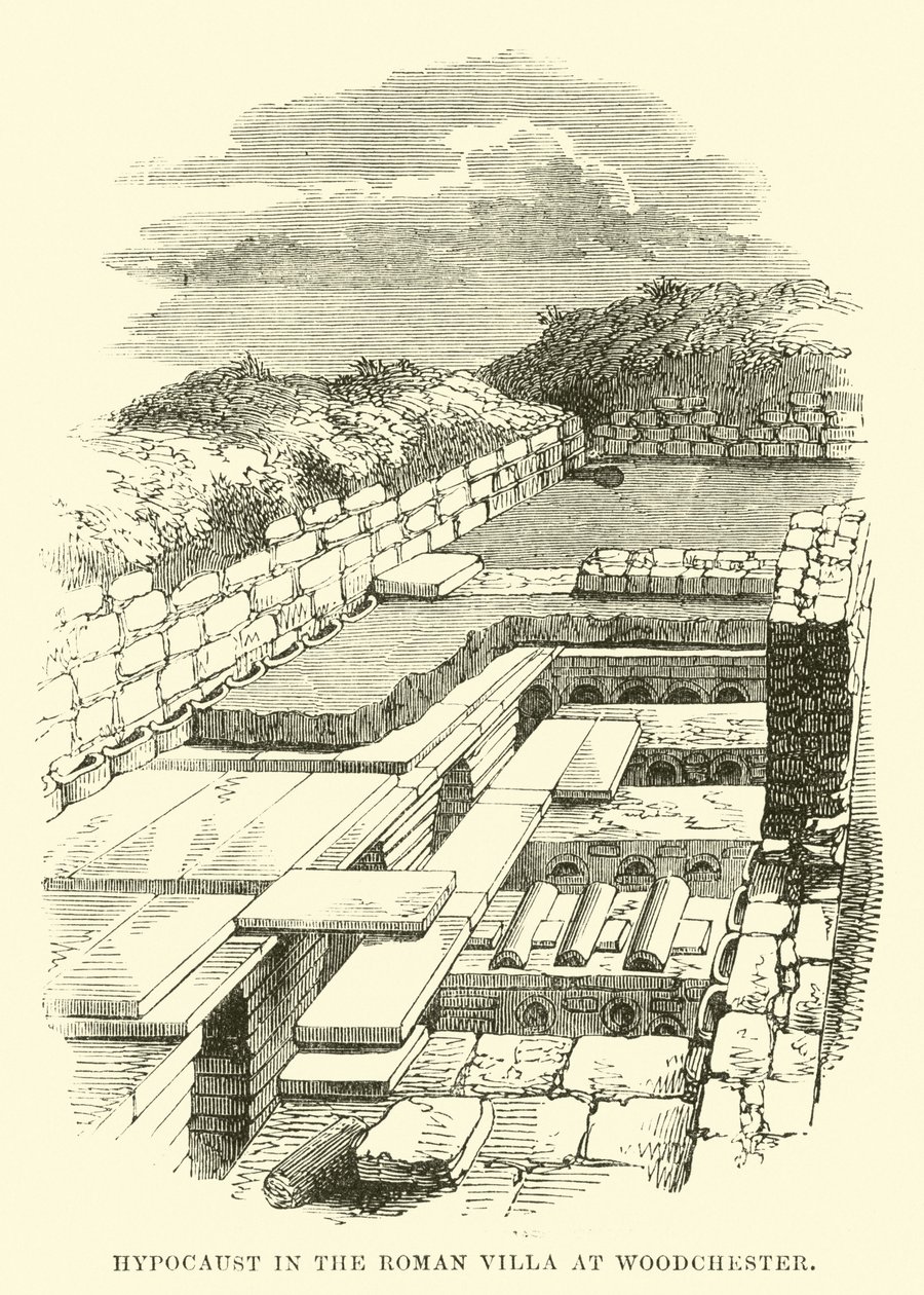 Hypocaust in the Roman Villa at Woodchester by English School