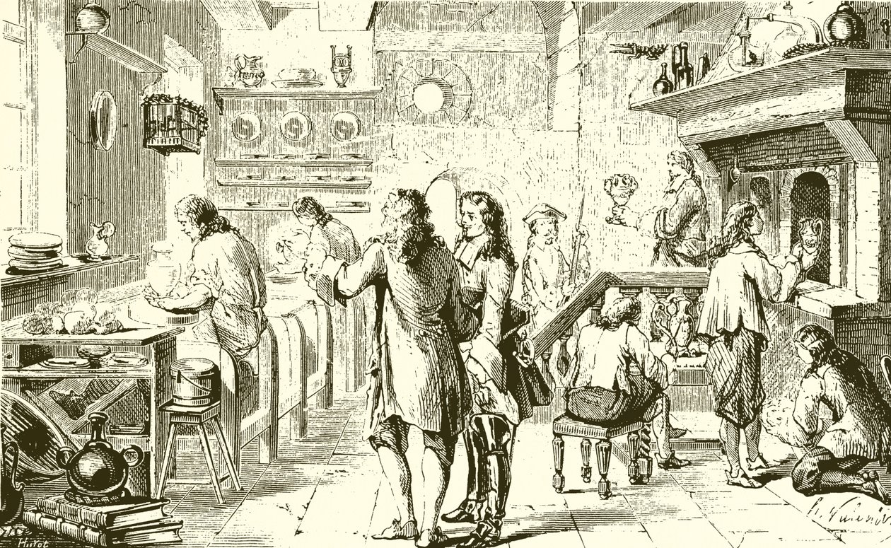 Interior of a Pottery in Dresden by English School