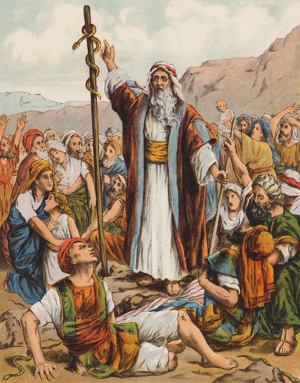 Moses and the Brazen Serpent by English School