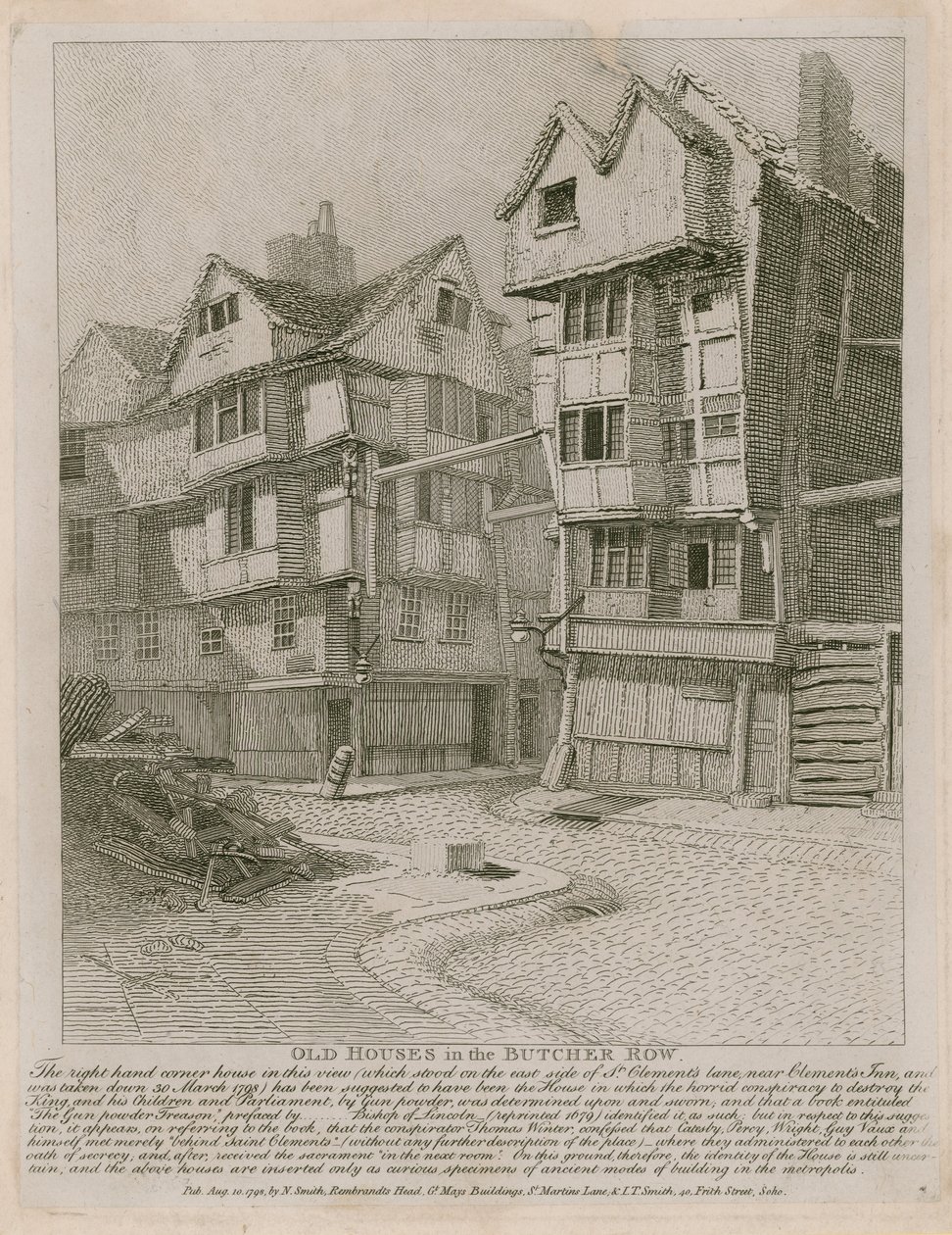 Old Houses in the Butcher Row by English School