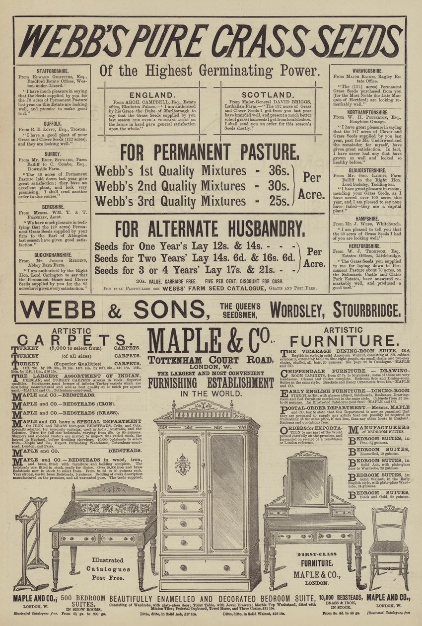 Page of Advertisements by English School