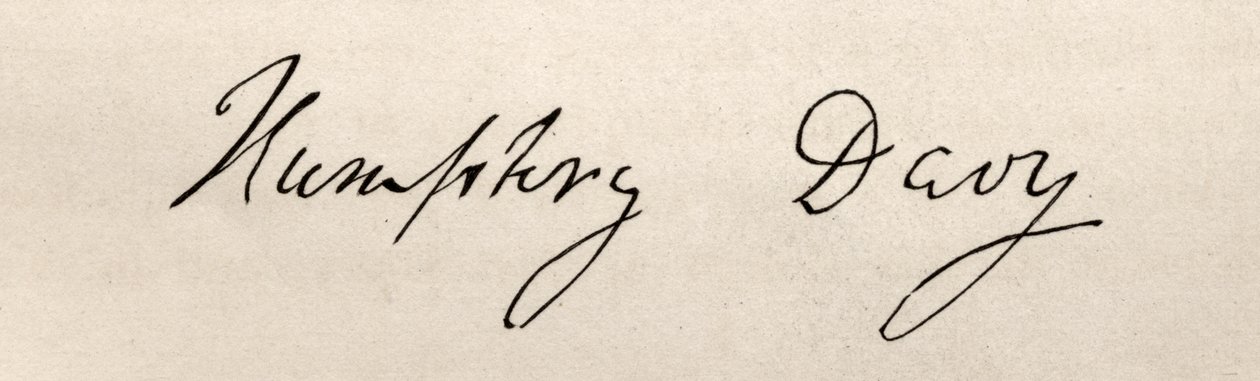 Signature of Sir Humphry Davy by English School