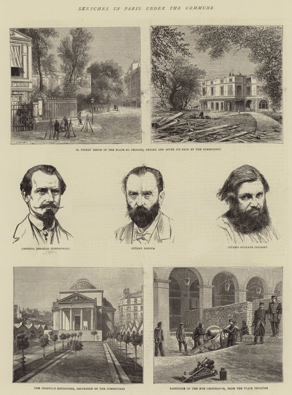 Sketches in Paris under the Commune by English School