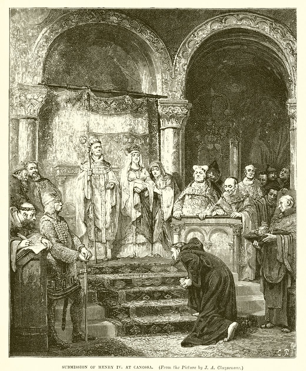 Submission of Henry IV at Canossa by English School