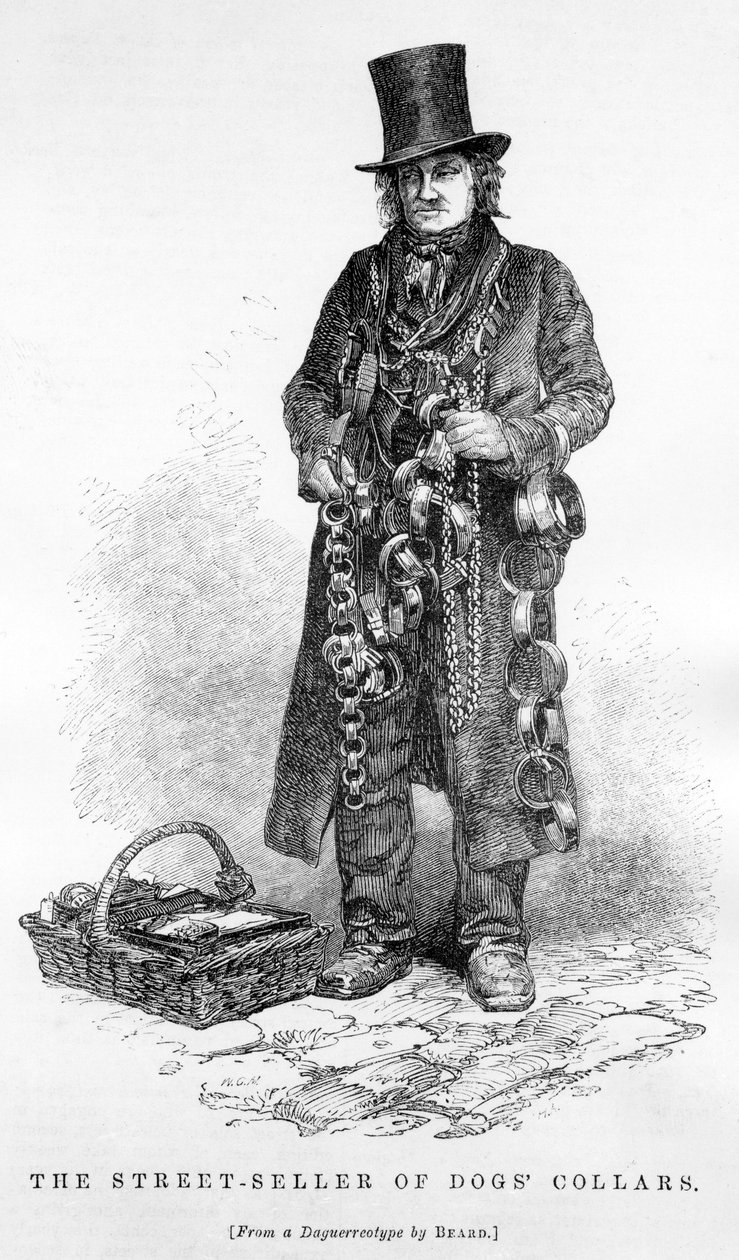 The Street Seller of Dogs Collars, c.1840 by English School